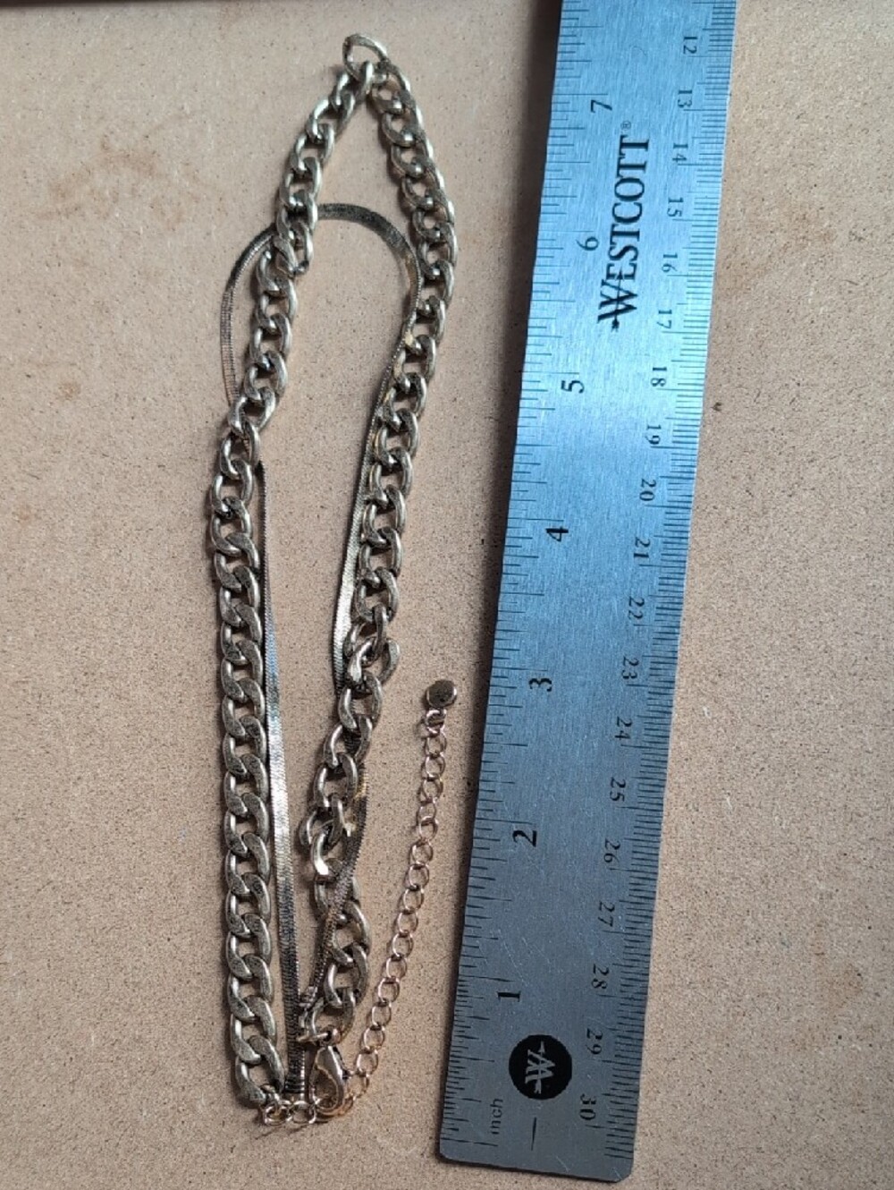 Universal Thread Gold-Tone Mixed Chain Layered Necklace - Picture 8 of 9